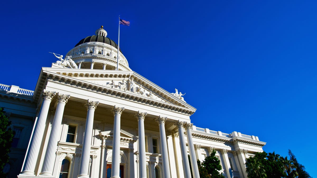 Facade of the California State Capitol, Sacramento, California, USA