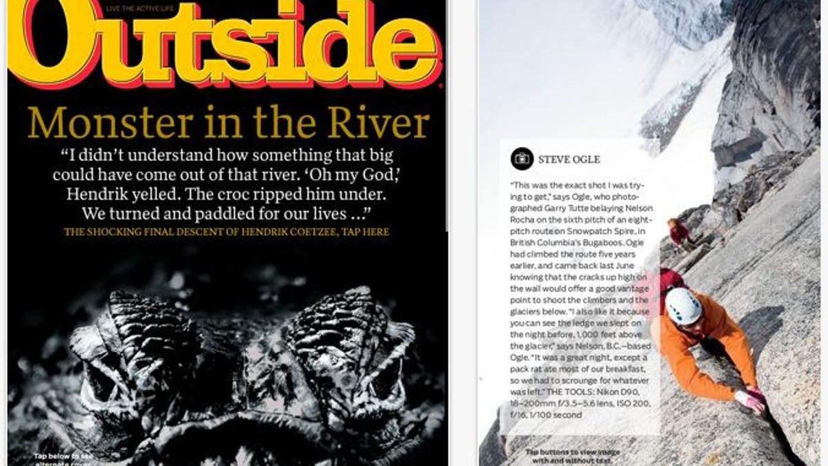 Outside uses Adobe's publishing app to produce an iPad version of the magazine.