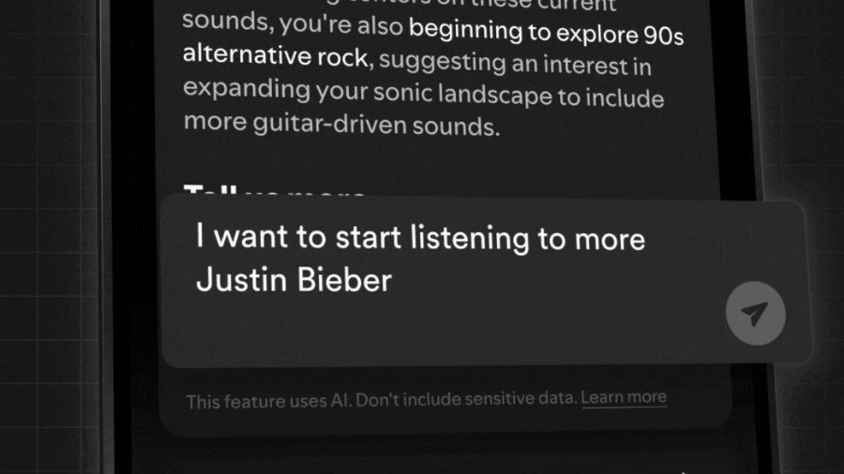 A screenshot of Taste Profile Spotify's new feature.