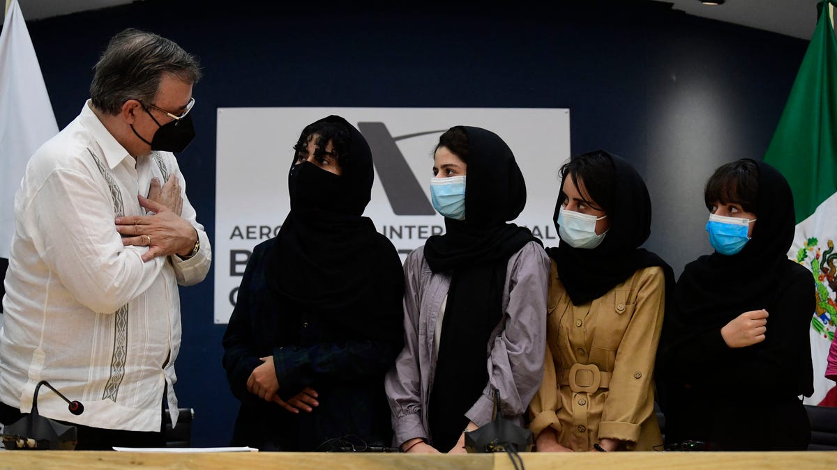 Afghan girls arrive in Mexico