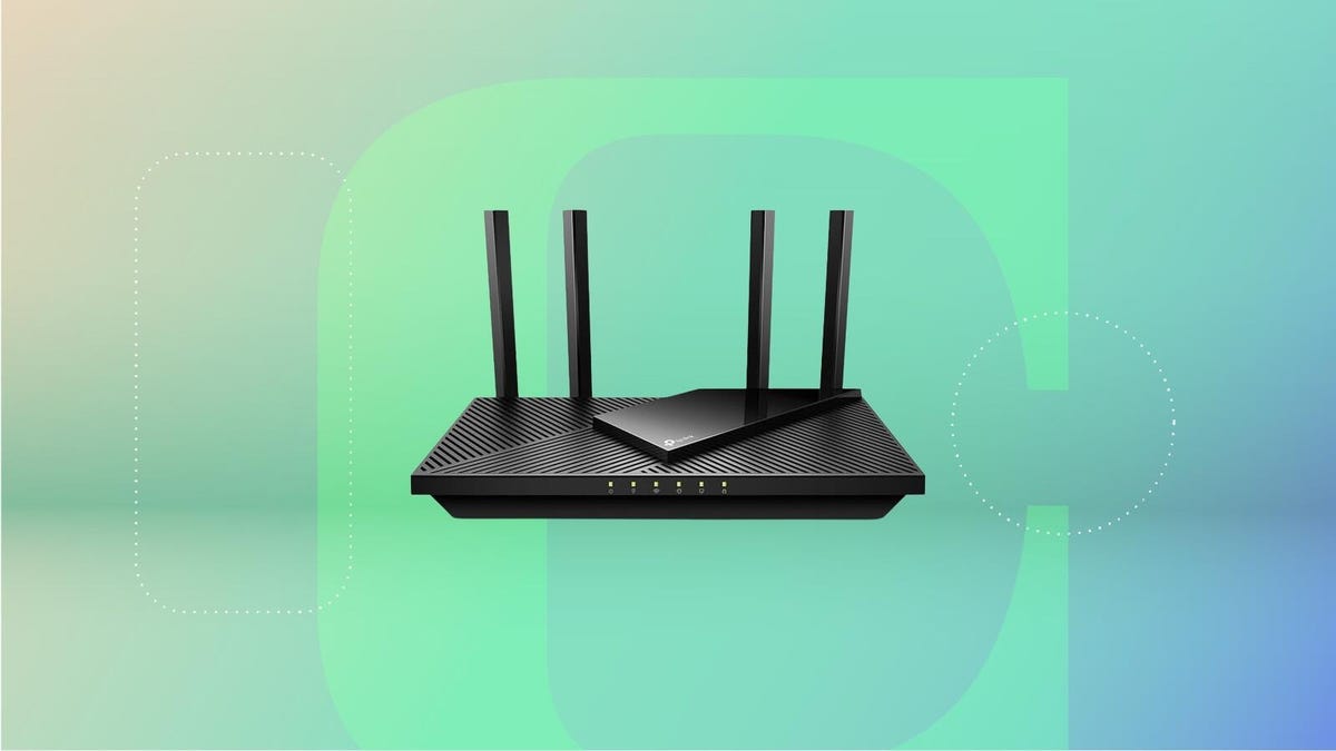 TP-Link Archer AX21 on a green background