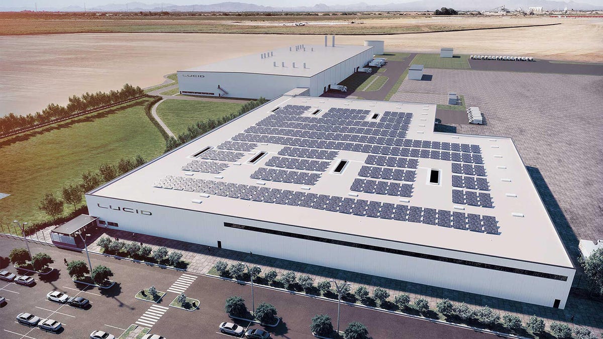 Lucid Motors production plant rendering in Arizona