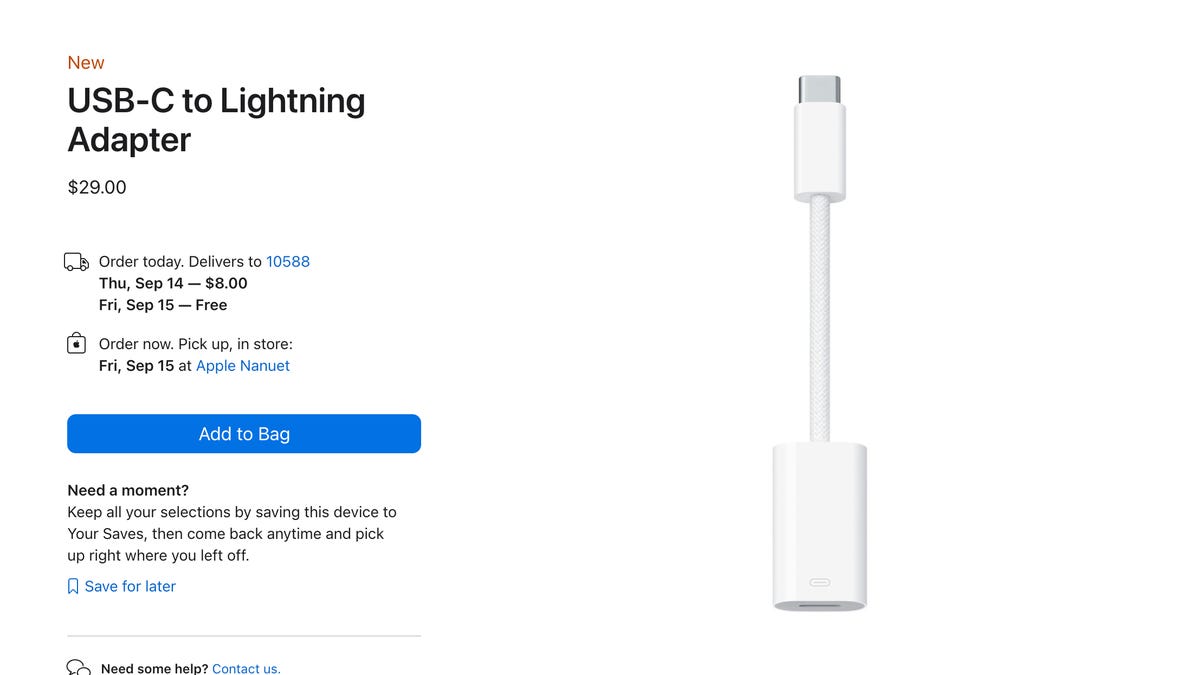 Apple Lightning to USB C dongle