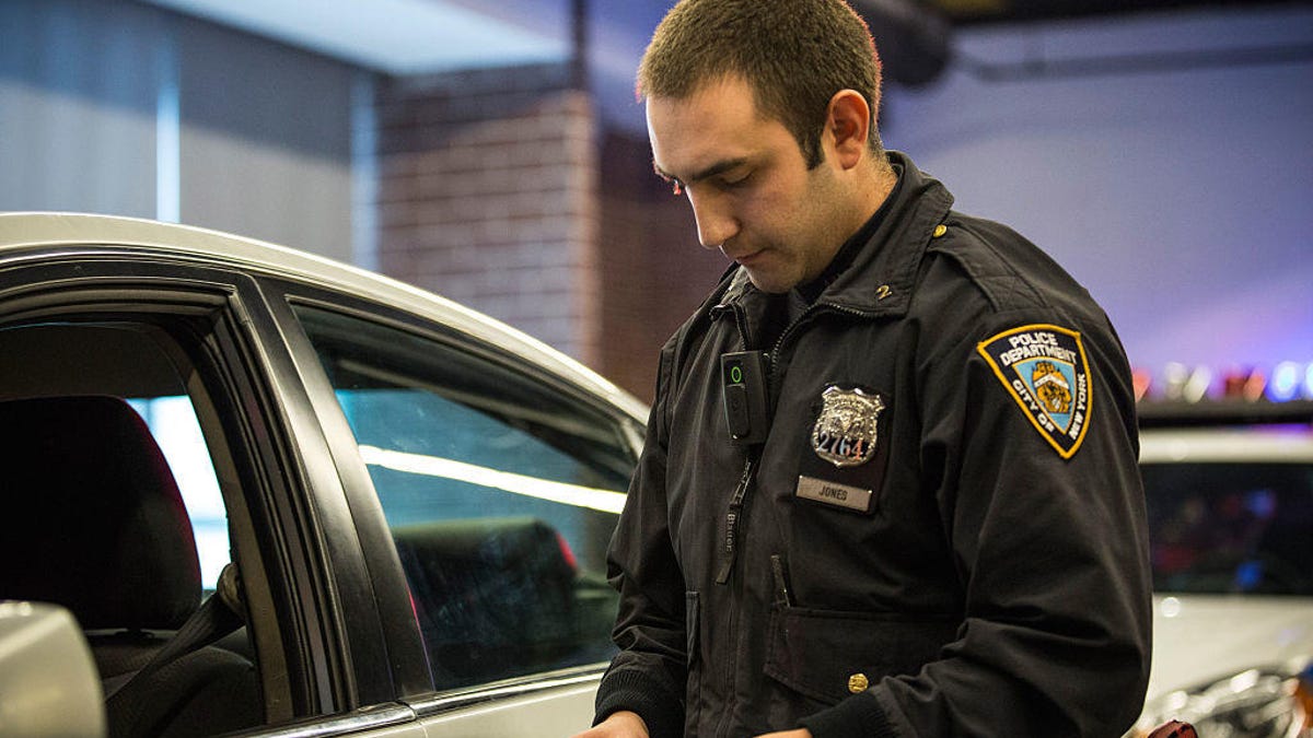 Mayor De Blasio Discusses Use Of Police Body Cameras At Police Academy In Queens