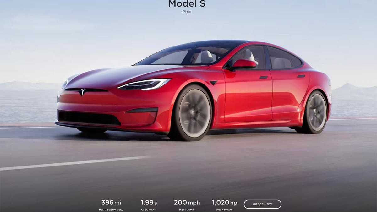 Tesla Model S Plaid - consumer website screencap