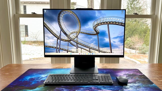 Lenovo IdeaCentre AIO 27 on a kitchen table