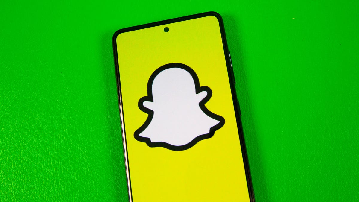Snapchat logo on a phone screen
