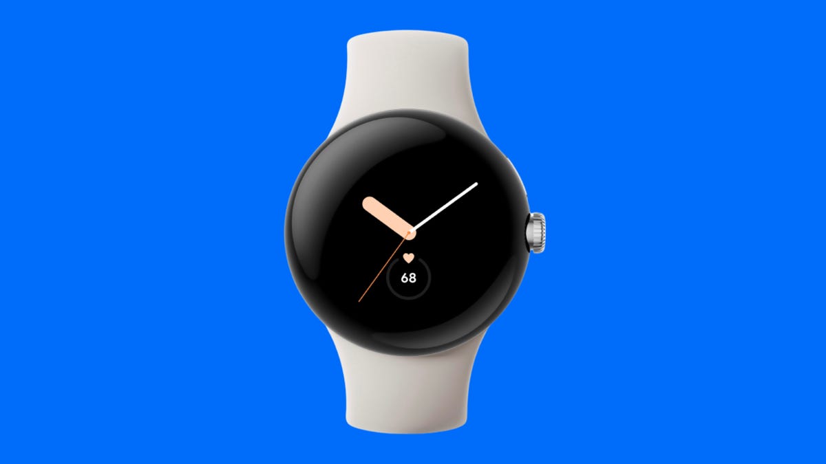 Google Pixel Watch front view in silver
