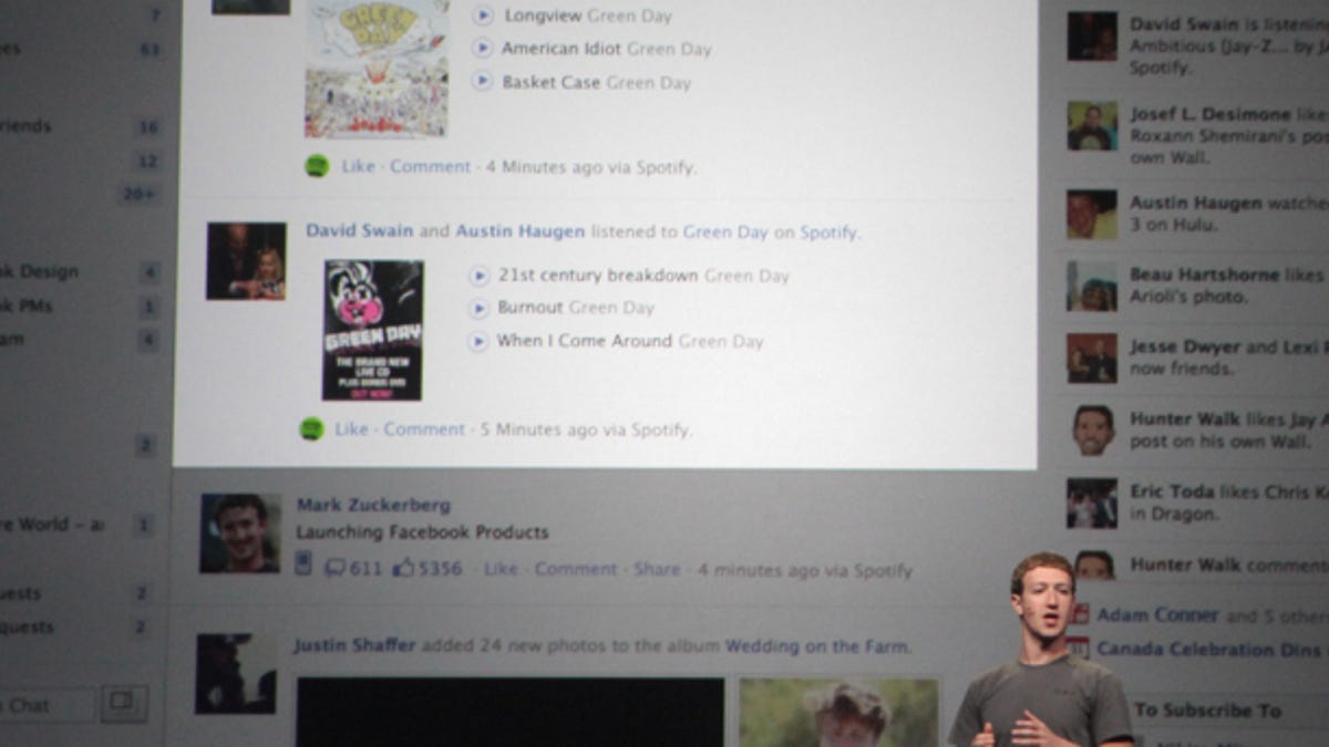 Facebook CEO Mark Zuckerberg details how music your friends have listened to will now show up on the service.