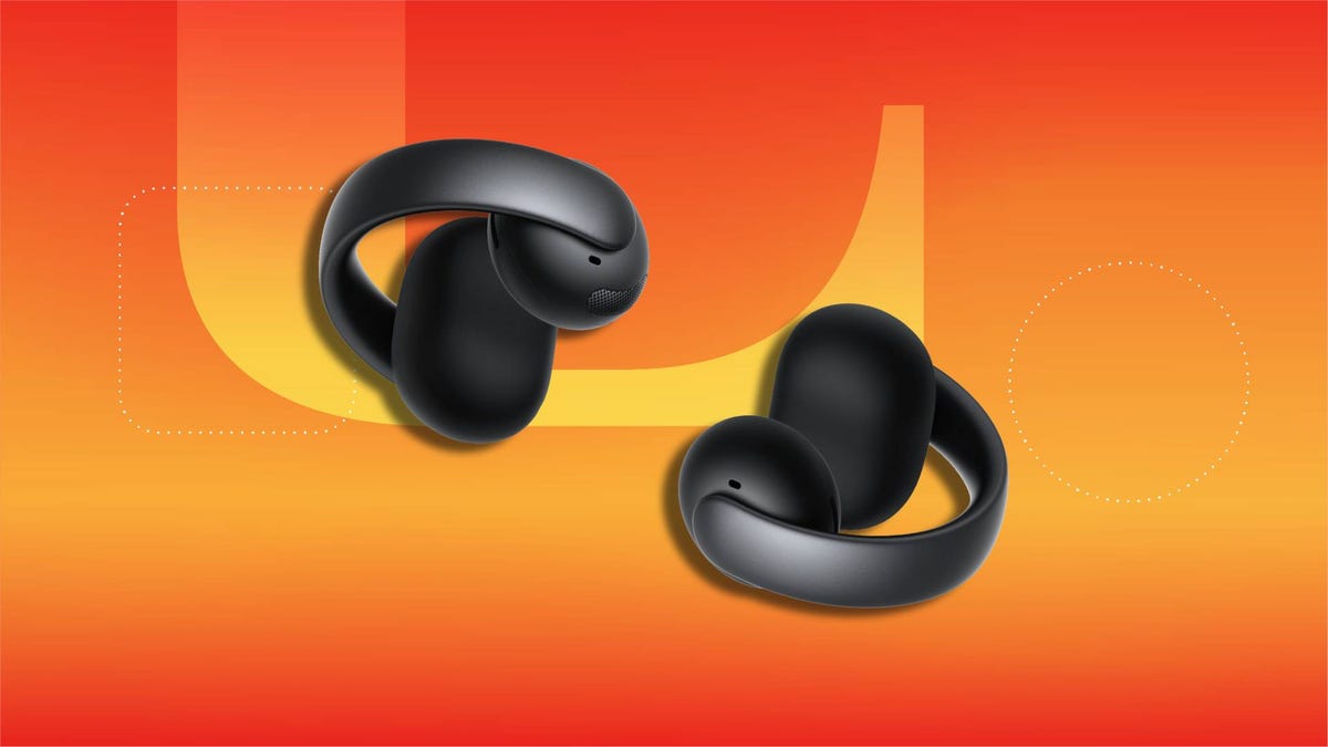 Anker clip-on earbuds on a CNET background.