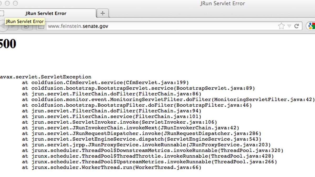 Protect IP sponsor Dianne Feinstein's Web site was overwhelmed by visits.