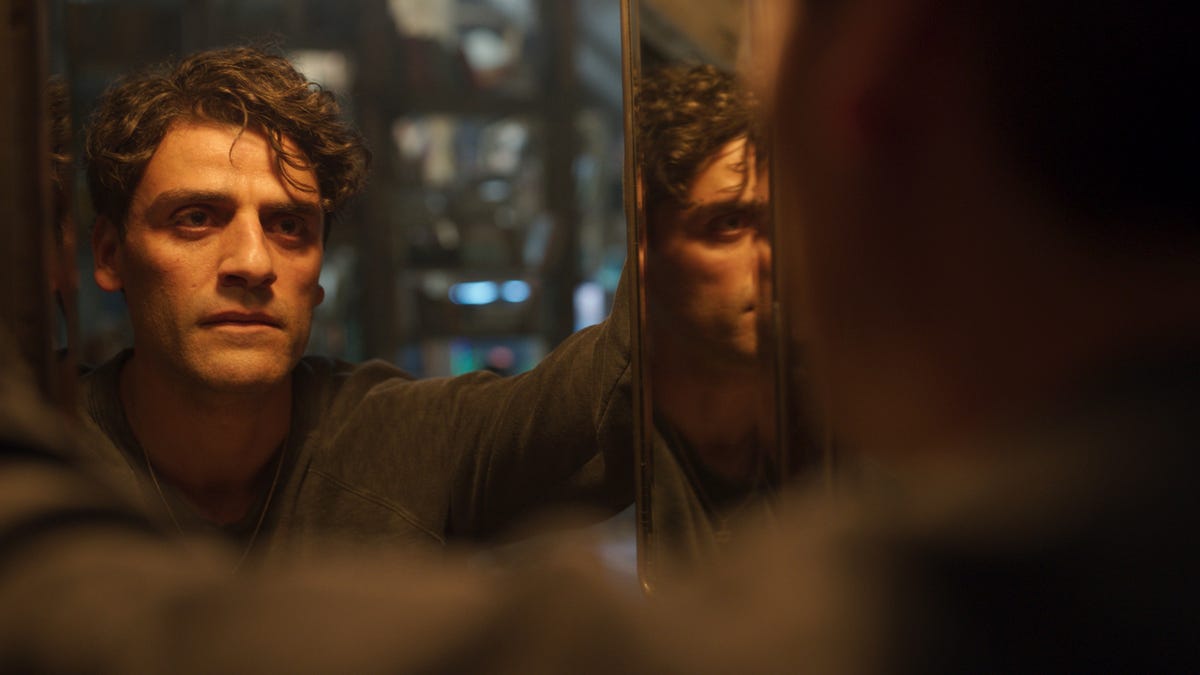 Oscar Isaac, May Calamawy and Ethan Hawke attend the UK special screening of Marvel Studios' original series "Moon Knight" at The British Museum on March 17, 2022 in London, England. (Photo by Jeff Spicer/Getty Images)