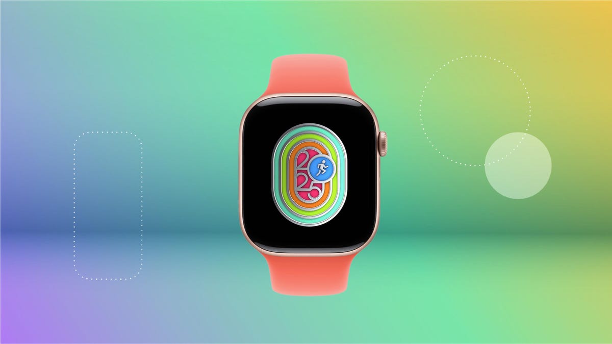 The Global Running Day badge on an Apple Watch