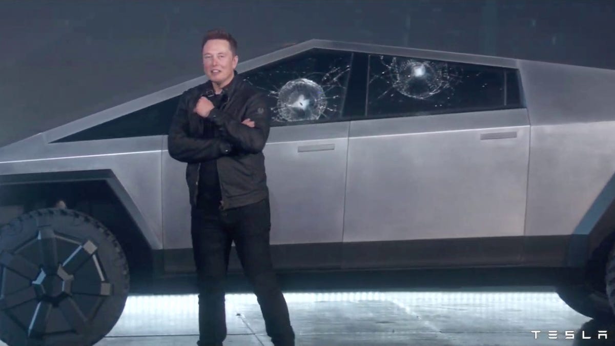 Tesla Cybertruck glass fail