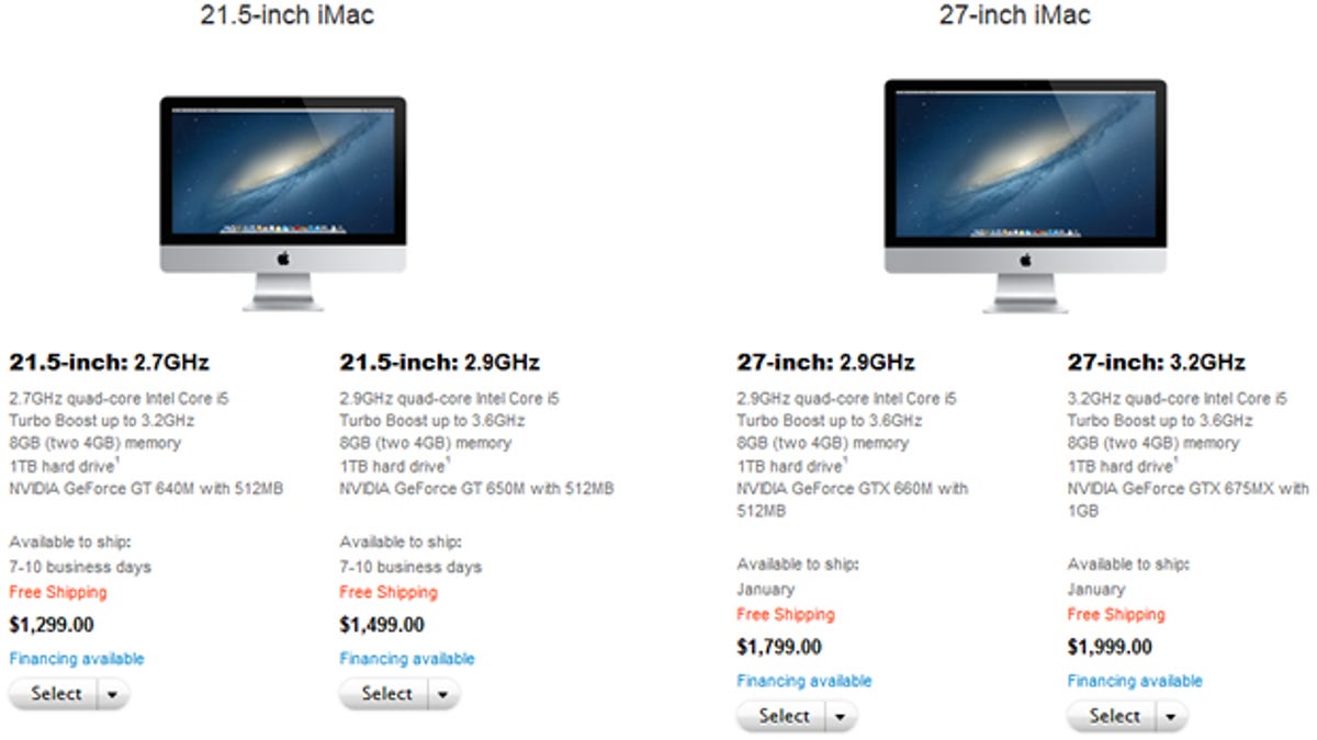 The 27-iMac won't ship until the new year.