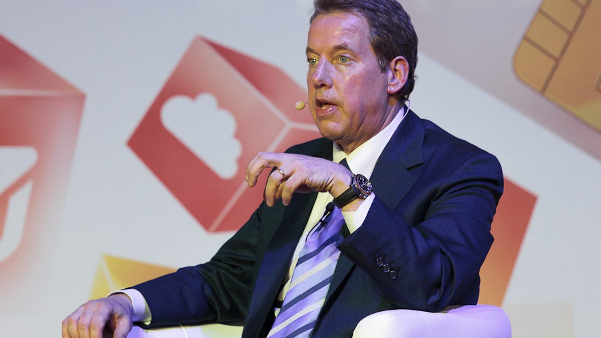 Ford Motor Company executive chairman Bill Ford speaking at the Mobile World Congress mobile-technology show in Barcelona, Spain.