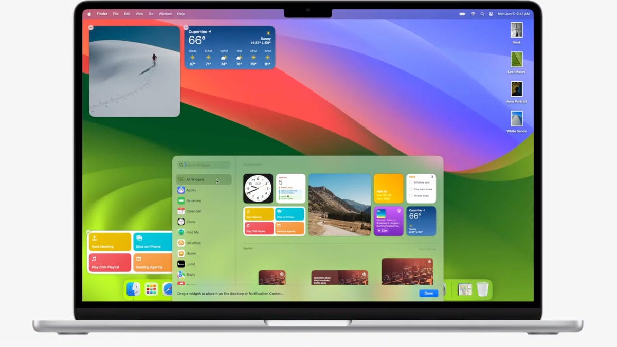 laptop with macOS sonoma
