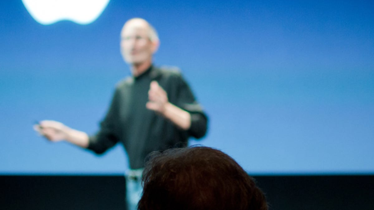 Steve Jobs at the company's iPhone 4 antenna press conference last year.