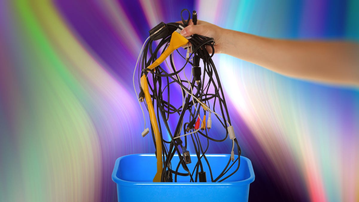 Charging cables thrown into trash