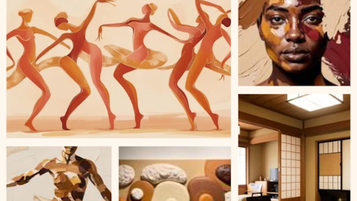 A screenshot of a mood board generated by AI