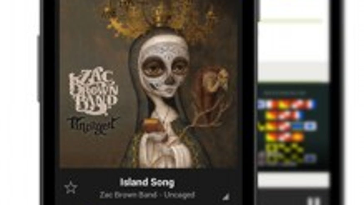 Spotify running on Android.