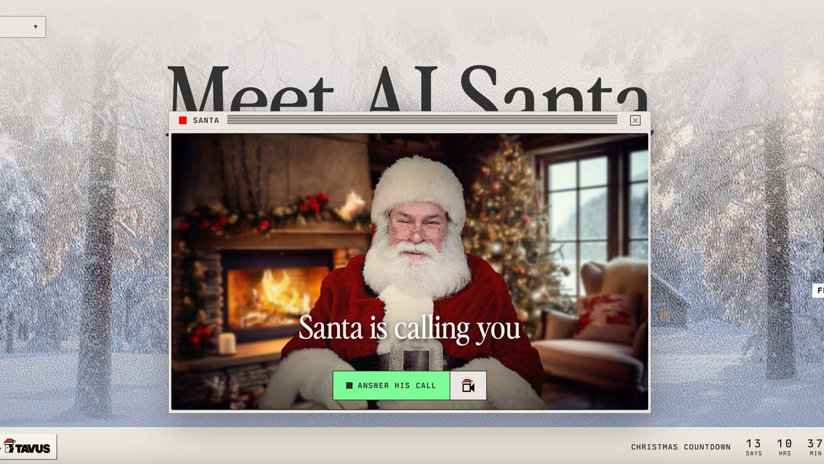 A screenshot shows AI Santa, ready to chat with you.