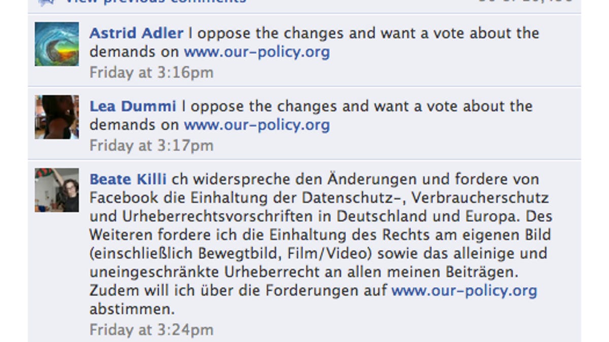 Tens of thousands of users have commented on the proposed privacy changes on Facebook, which meets the threshold for a vote by users.