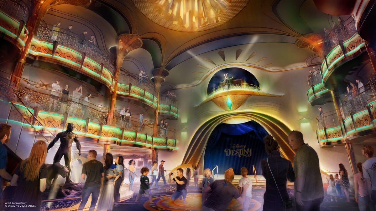 Concept art of the Disney Destiny Grand Hall