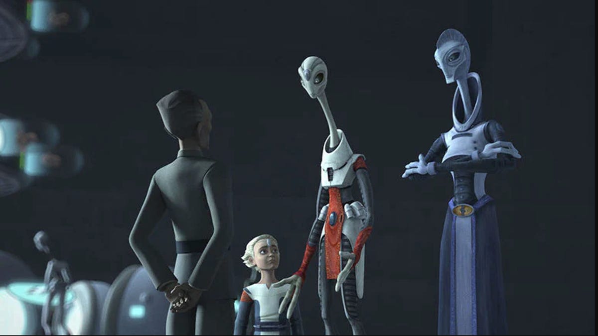 Tarkin, Omega, Nala Se and Lama Su in Star Wars: The Bad Batch