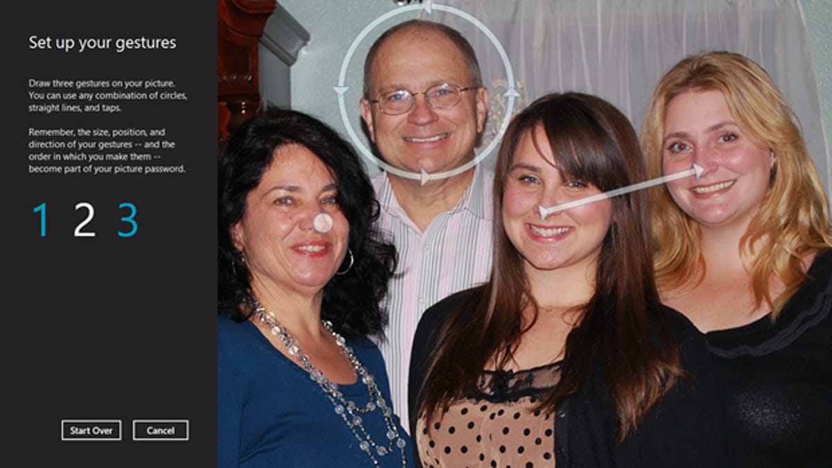 Windows 8 will let you log in by using a photo as your password.