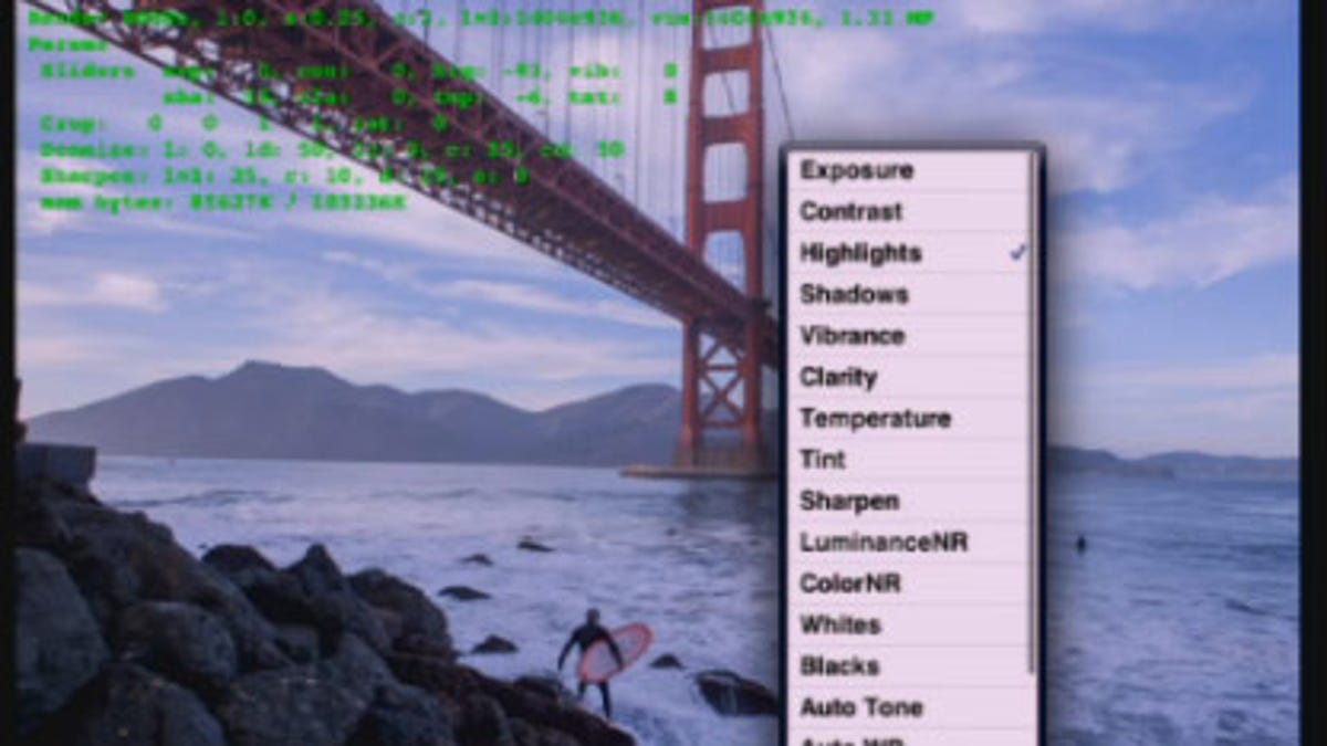 Adobe's prototype software for raw photo editing included many of Lightroom's editing controls.