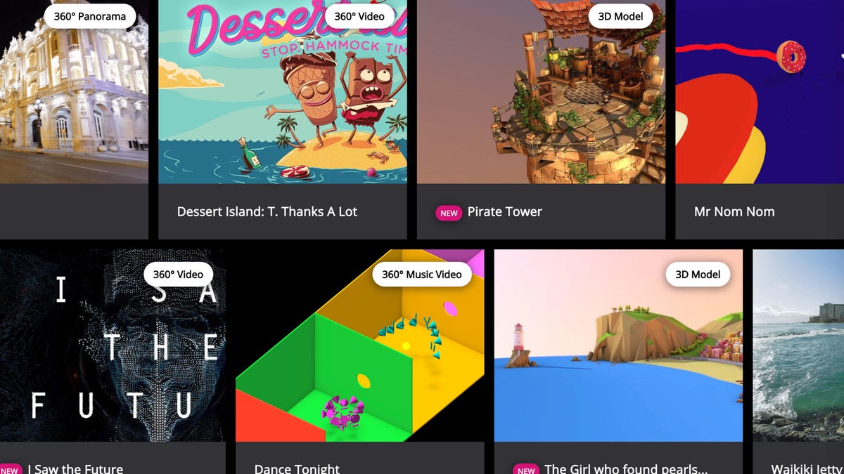 Mozilla promotes various VR sites and activities available with its Firefox Reality browser.