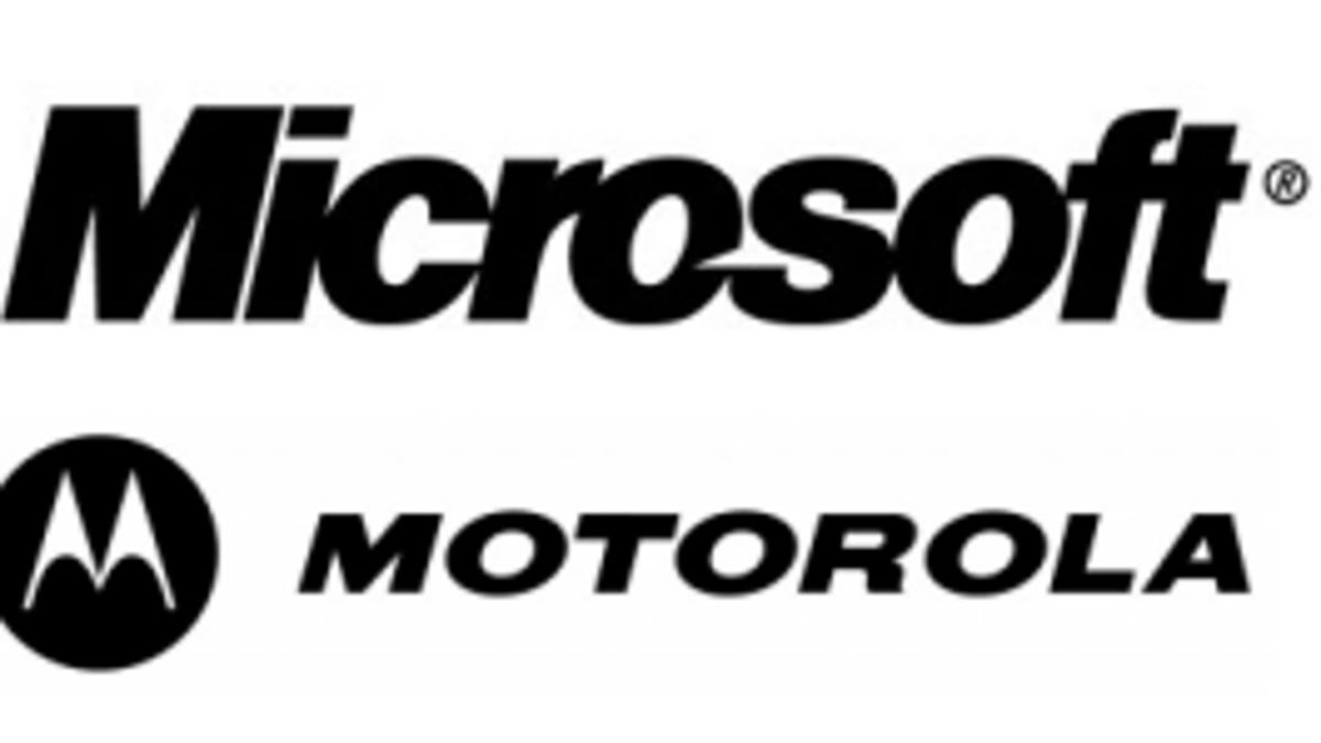 Motorola and Microsoft logos