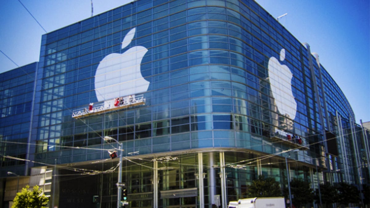 San Francisco's Moscone Center getting wrapped up for last year's WWDC.