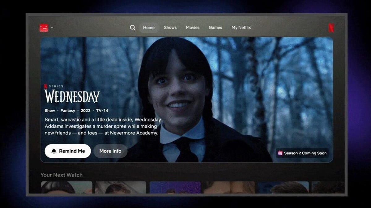 wednesday title tile on netflix's new home screen