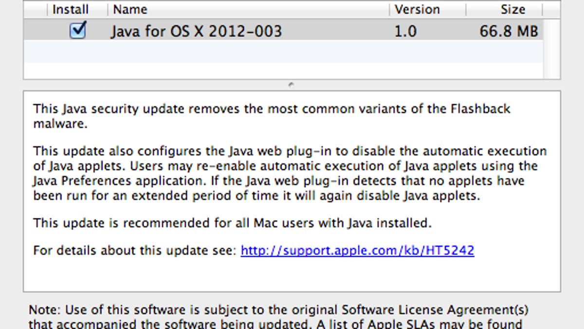 The Flashback-specific update issued today.