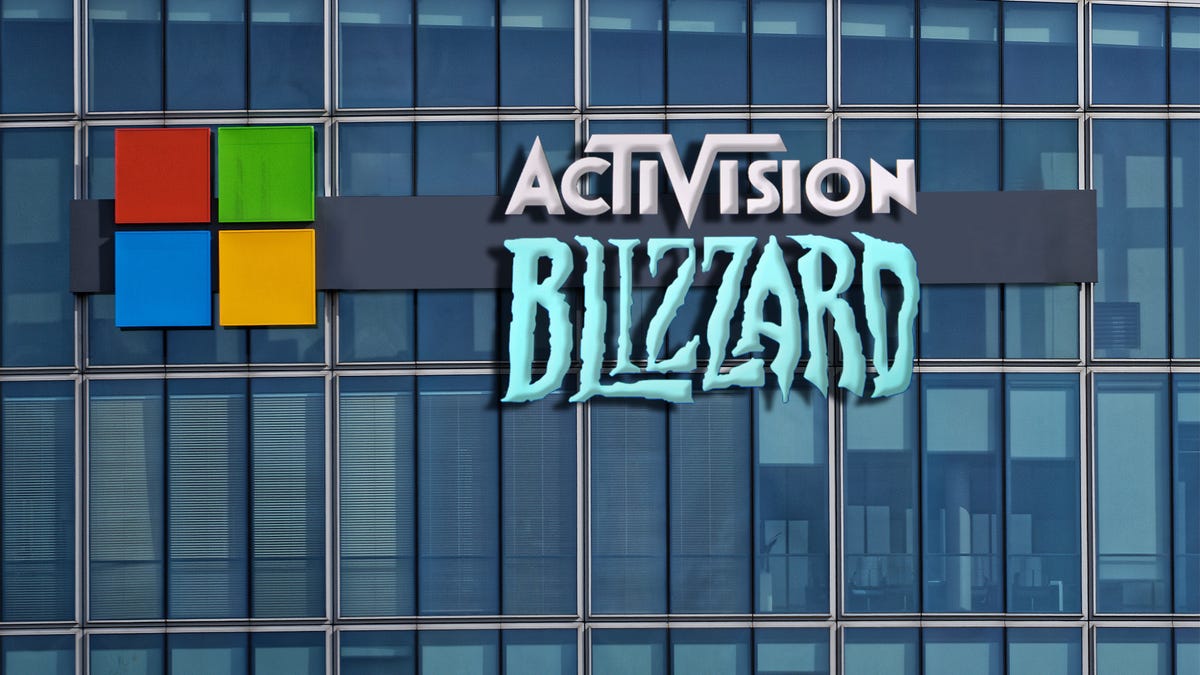 the microsoft windows logo next to the activision blizzard logo