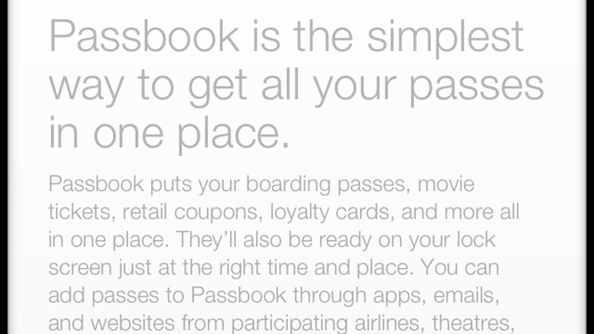 Apple's new explanation of what Passbook does to newbies.