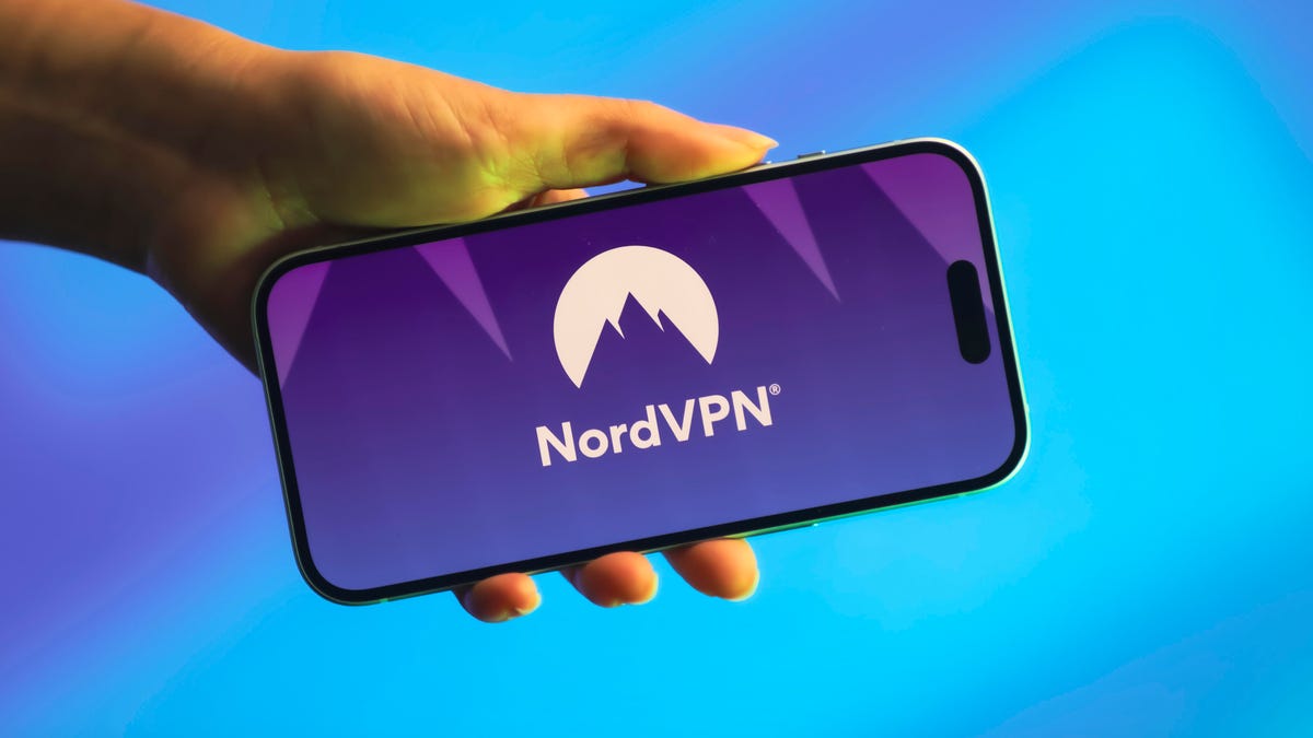 NordVPN logo on a phone