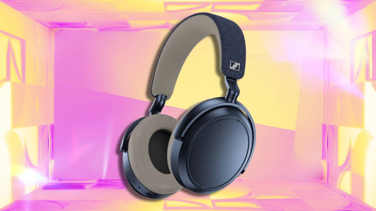 Over-ear wireless headphones with a minimalist matte finish and cushioned ear cups, shown against CNET background