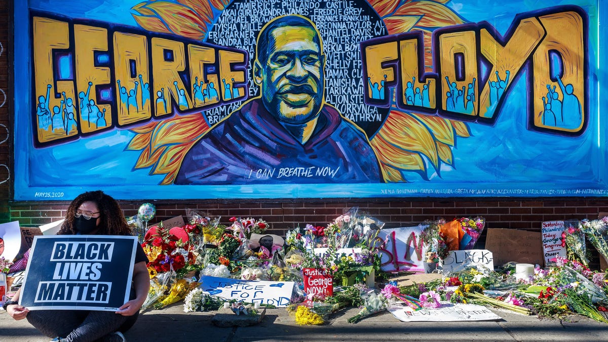 A memorial to George Floyd in Minneapolis