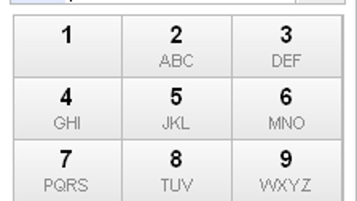 Google's dialpad for making outbound calls from Gmail.
