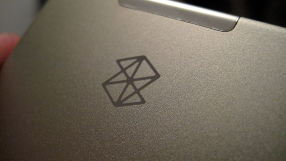 Photo of 80GB Zune back with logo.