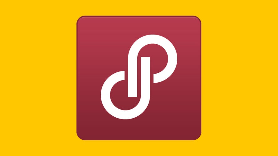 red poshmark logo on yellow background