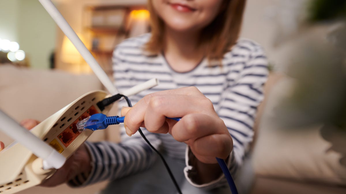 tangled mess of internet cables