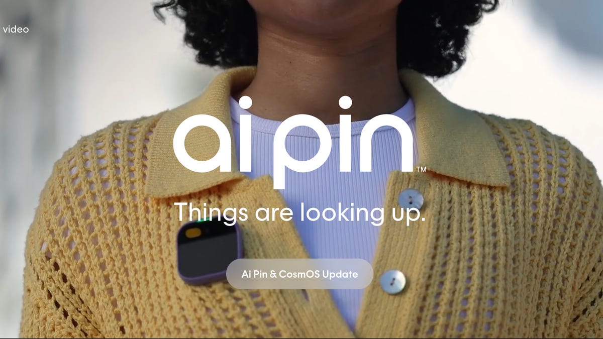 Screenshot of the Humane homepage with the tagline, "Things are looking up."