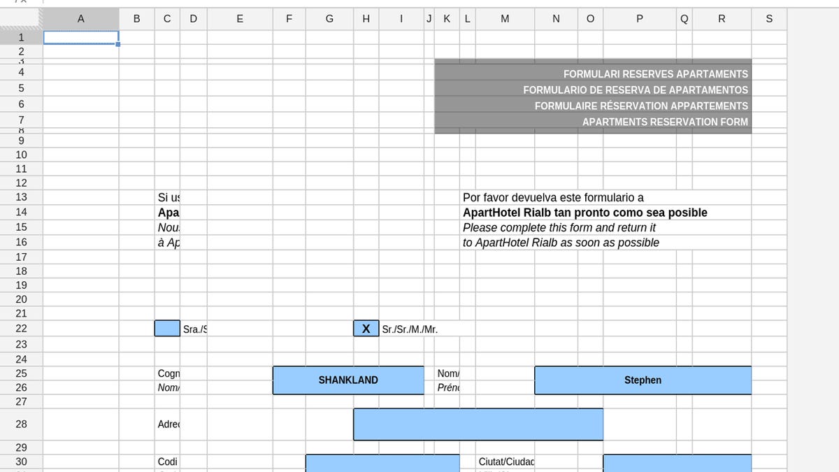 Google Sheets made a hash out of a fairly unsophisticated Excel spreadsheet, overwriting words, dropping a graphic altogether, and generally looking ugly.
