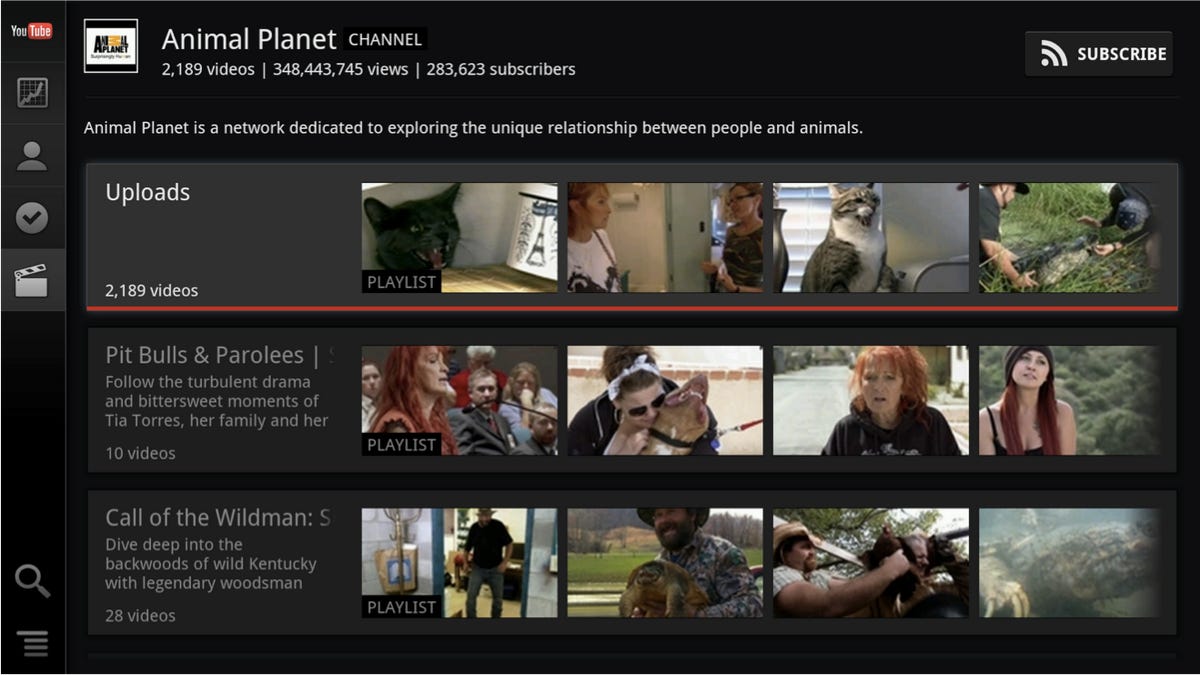 A look at Google's new YouTube app for Google TV.