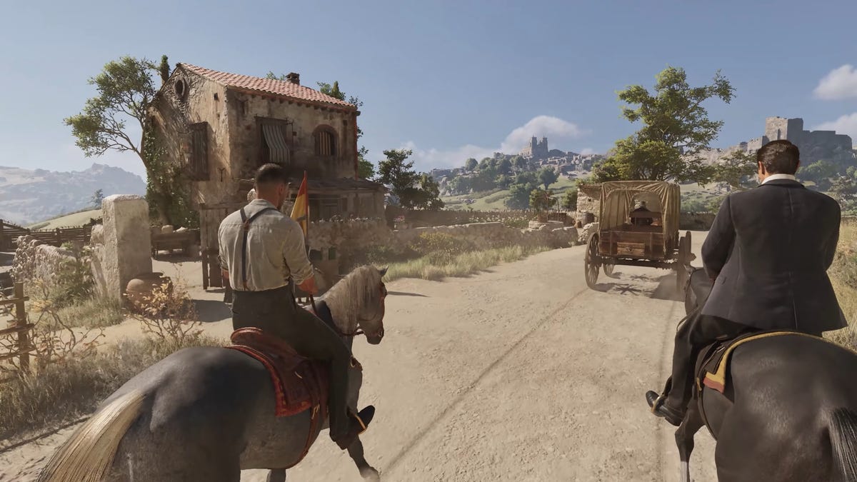 mafia the old country screenshot of horses on a road