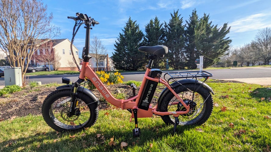 Electric bike on a lawn